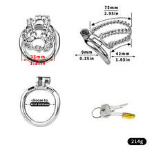 Lade das Bild in den Galerie-Viewer, Chainmail Steel Chastity Cage with Belt - 3