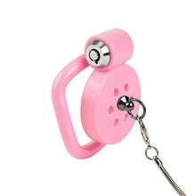 Charger l'image dans la galerie, BDSM Flat Bondage Chastity Cage With Leash - Metalchastity