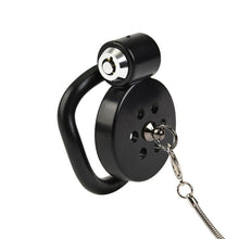 Charger l'image dans la galerie, BDSM Flat Bondage Chastity Cage With Leash - Metalchastity