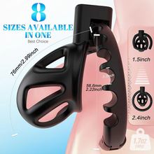 Lade das Bild in den Galerie-Viewer, Chastity Cage with 8 Adjustable Cock Ring