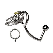 Charger l'image dans la galerie, Chastity Cage With Anal Hook - Metalchastity