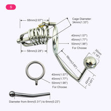 Charger l'image dans la galerie, Chastity Cage With Anal Hook - Metalchastity