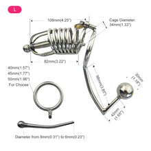 Charger l'image dans la galerie, Chastity Cage With Anal Hook - Metalchastity
