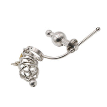 Charger l'image dans la galerie, Chastity Cage With Butt Plug - Metalchastity