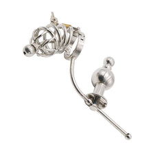 Charger l'image dans la galerie, Chastity Cage With Butt Plug - Metalchastity