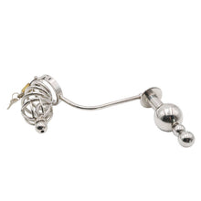 Charger l'image dans la galerie, Chastity Cage With Butt Plug - Metalchastity