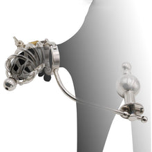 Charger l'image dans la galerie, Chastity Cage With Butt Plug - Metalchastity