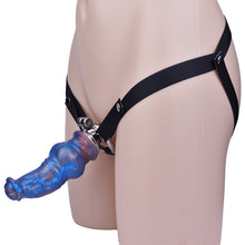 Charger l'image dans la galerie, Inverted Chastity Cage With Monster Dildo - Metalchastity