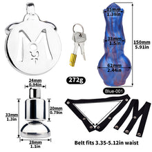 Charger l'image dans la galerie, Cock Block Device With Monster Dildo - Metalchastity