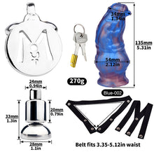 Charger l'image dans la galerie, Cock Block Device With Monster Dildo - Metalchastity