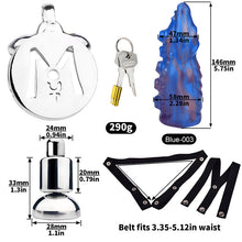 Charger l'image dans la galerie, Cock Block Device With Monster Dildo - Metalchastity