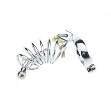 Charger l'image dans la galerie, Cock Cage With Catheter With 3 Rings - Metalchastity