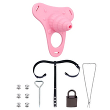 Lade das Bild in den Galerie-Viewer, Fantasy Pink Conch Chastity Cage with Belt 17