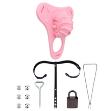Lade das Bild in den Galerie-Viewer, Fantasy Pink Conch Chastity Cage with Belt 24