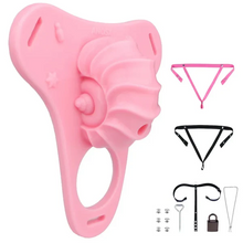 Lade das Bild in den Galerie-Viewer, Fantasy Pink Conch Chastity Cage with Belt 2