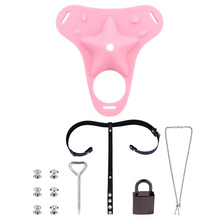 Lade das Bild in den Galerie-Viewer, Fantasy Pink Conch Chastity Cage with Belt 31