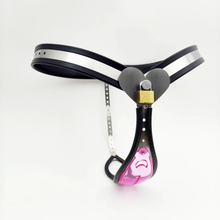 Lade das Bild in den Galerie-Viewer, Female Chastity Belt With Pink Transparent Panel - 4