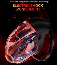 Lade das Bild in den Galerie-Viewer, Lockink Telescopic Shock Chastity Cage
