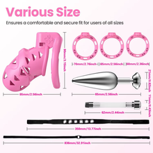 Lade das Bild in den Galerie-Viewer, Pink Rattler Chastity Cage with Anal Plug 3