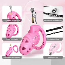 Lade das Bild in den Galerie-Viewer, Pink Rattler Chastity Cage with Anal Plug 6
