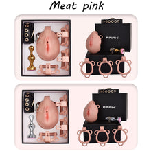 Charger l'image dans la galerie, Big Pussy Chastity Cage With Wearable Butt Plug - Metalchastity