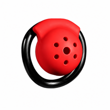 Charger l'image dans la galerie, Red Black Shield Chastity Cage product photo - chastity cage by MetalChastity