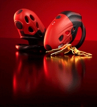 Lade das Bild in den Galerie-Viewer, Lockink Telescopic Shock Chastity Cage product photo - chastity lock by MetalChastity