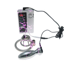 Lade das Bild in den Galerie-Viewer, Stainless Steel Basket Electric Chastity Cage 4