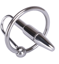 Load image into Gallery viewer, Urethral Catheter Penis Wand With Cock Ring - Metalchastity