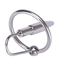 Load image into Gallery viewer, Urethral Catheter Penis Wand With Cock Ring - Metalchastity