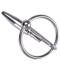 Load image into Gallery viewer, Urethral Catheter Penis Wand With Cock Ring - Metalchastity