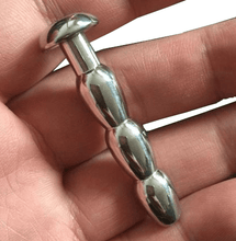 Load image into Gallery viewer, Ribbed Stainless Urethral Dilator Penis Plug