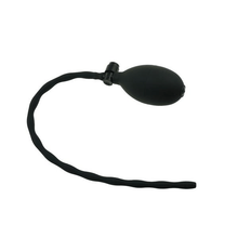 Lade das Bild in den Galerie-Viewer, Aufblasbarer Harnröhrenstimulator aus schwarzem Silikon mit Perlen