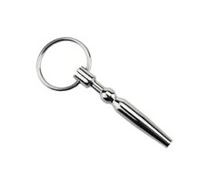 Lade das Bild in den Galerie-Viewer, Hohler Penisplug mit Eichelringen aus Metall