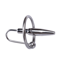 Load image into Gallery viewer, Urethral Catheter Penis Wand With Cock Ring - Metalchastity