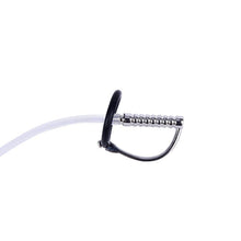 Lade das Bild in den Galerie-Viewer, Stainless Steel and Rubber Penis Plug With Silicone Ring - Metalchastity