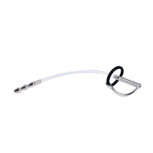 Lade das Bild in den Galerie-Viewer, Stainless Steel and Rubber Penis Plug With Silicone Ring - Metalchastity