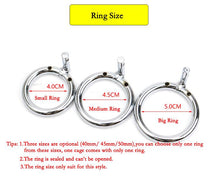 Lade das Bild in den Galerie-Viewer, BDSM Keuschheitskäfig aus Metall, silberfarben, 8,5 cm lang