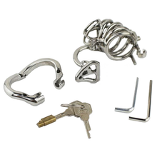 Lade das Bild in den Galerie-Viewer, Keuschheitsgürtel aus Edelstahl mit Spikes, 7 cm lang