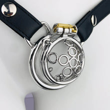 Lade das Bild in den Galerie-Viewer, Neuer Keuschheitskäfig aus Fünf-Sterne-Radschmiedekunst mit Gürtel