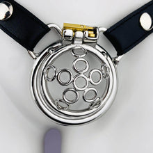 Lade das Bild in den Galerie-Viewer, Neuer Keuschheitskäfig aus Fünf-Sterne-Radschmiedekunst mit Gürtel