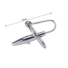 Load image into Gallery viewer, Urethral Catheter Penis Wand With Cock Ring - Metalchastity