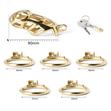 Lade das Bild in den Galerie-Viewer, Goldener MAMBA Keuschheitskäfig 3,54 Zoll lang