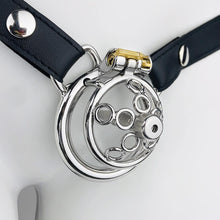 Lade das Bild in den Galerie-Viewer, Neuer Keuschheitskäfig aus Fünf-Sterne-Radschmiedekunst mit Gürtel