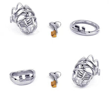 Lade das Bild in den Galerie-Viewer, Neuer Keuschheitskäfig aus Edelstahl mit Spikes