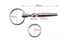 Lade das Bild in den Galerie-Viewer, Hohler Penisplug mit Eichelringen aus Metall