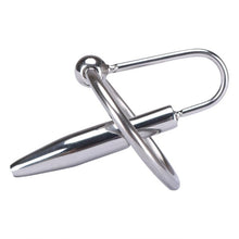 Load image into Gallery viewer, Urethral Catheter Penis Wand With Cock Ring - Metalchastity