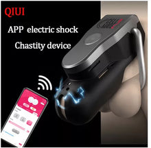 Lade das Bild in den Galerie-Viewer, QIUI Cellmate 2 Peniskäfig APP Fernbedienung Elektroschock Peniskäfig