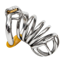 Load image into Gallery viewer, Long Stainless Steel Chastity Device With Hinged Rings