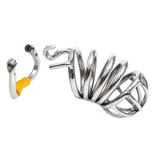 Load image into Gallery viewer, Long Stainless Steel Chastity Device With Hinged Rings